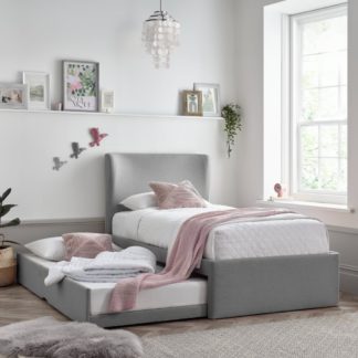 An Image of Una - Single - Guest Bed with Trundle - Grey - Fabric - 3ft