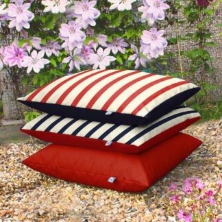 An Image of rucomfy Stripe Indoor Outdoor Bean Bag - Red