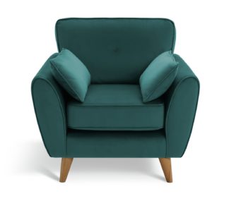 An Image of Habitat Iris Fabric Armchair - Teal