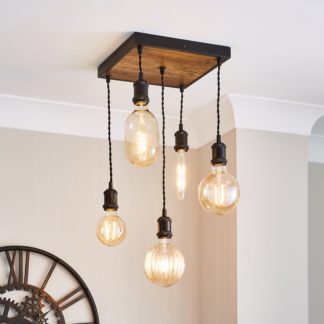 An Image of Fulton 5 Light Flush Ceiling Fitting Brown