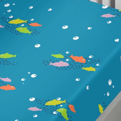 An Image of Sealife Single Fitted Sheet MultiColoured