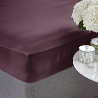 An Image of Silentnight Supersoft Plain Mulberry Fitted Sheet - Double