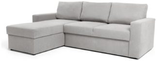 An Image of Argos Home Miller Fabric Left Hand Corner Sofa Bed - Natural