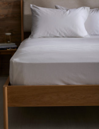 An Image of M&S nPure Brushed Cotton Flat Sheet