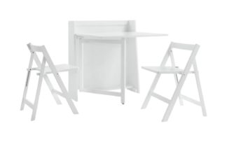 An Image of Julian Bowen Helsinki Compact Folding Table & 2 Chair -White