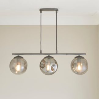 An Image of Alexis Smoked 3 Light Diner Ceiling Fitting Grey