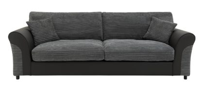 An Image of Argos Home Harry Fabric 4 Seater Sofa - Charcoal