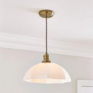 An Image of Hartfield 1 Light Pendant Ceiling Fitting, 32cm White