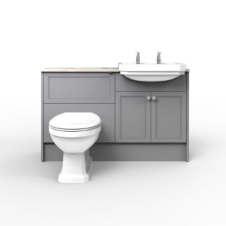 An Image of Bathstore Portfolio Fitted Bathroom Furniture (W)1240mm x (D)320mm - Painted Classic Thistle Grey