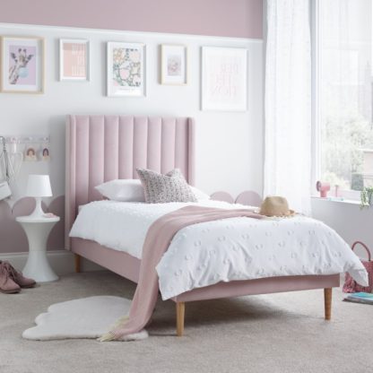 An Image of Marlow Pink Fabric Kids Bed - 3FT Single