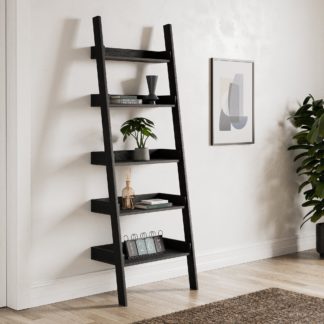 An Image of Fulton Black Ladder Bookcase Black