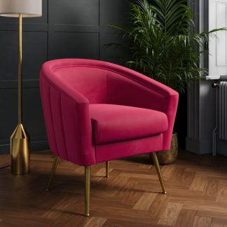 An Image of Nova Velvet Chair Velvet Magenta