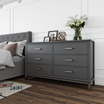 An Image of Cosmo Westerleigh 6 Drawer Chest Black