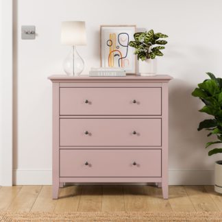 An Image of Lynton 3 Drawer Chest, Pink Pink