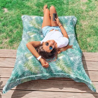 An Image of rucomfy Indoor Outdoor Bean Bag - Green