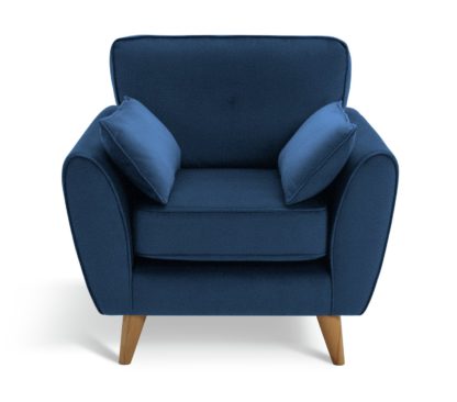 An Image of Habitat Iris Fabric Armchair - Navy