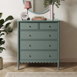 An Image of Remi 5 Drawer Chest Green
