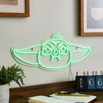 An Image of Disney Star Wars Grogu Neon Sign Clear