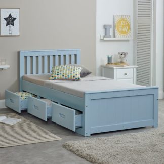 An Image of Mission - Single - Storage Bed - Blue - Wood - 3ft