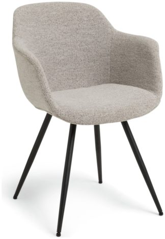 An Image of Habitat Noella Fabric Dining Chair - Beige