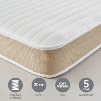 An Image of Dunelm Rolled 800 Pocket Sprung Mattress White