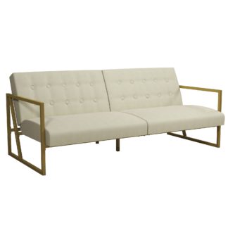 An Image of Cosmo Lexington Velvet Futon Velvet Ivory