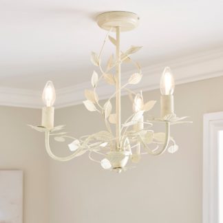 An Image of Chantelle Floral 3 Light Chandelier White