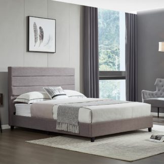 An Image of Lucas - Double - Low Foot-End Bed - Grey - Fabric - 4ft6