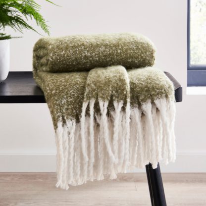 An Image of Faux Mohair Throw Amber Gold