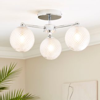 An Image of Vaughn 3 Light Semi Flush Ceiling Fitting Silver