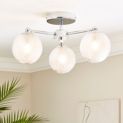 An Image of Vaughn 3 Light Semi Flush Ceiling Fitting Silver