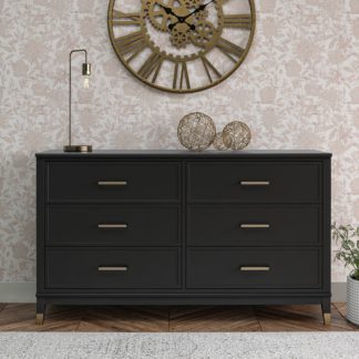 An Image of Cosmo Westerleigh 6 Drawer Chest Black