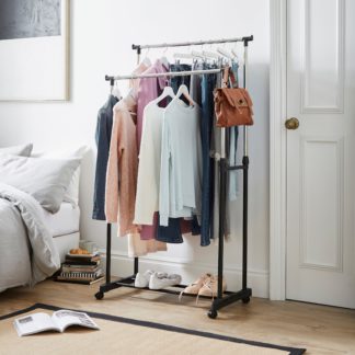 An Image of Double Clothes Rail Black