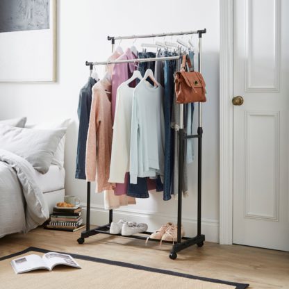 An Image of Double Clothes Rail Black