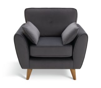 An Image of Habitat Iris Fabric Armchair - Grey