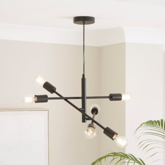 An Image of Koppla 6 Light Pendant Ceiling Fitting Black