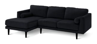 An Image of Habitat Jacob Fabric Left Hand Corner Sofa - Black