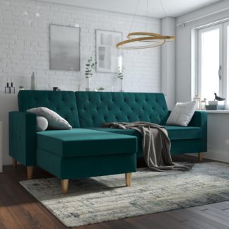 An Image of Cosmo Liberty Velvet Futon Velvet Green