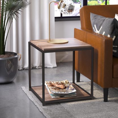 An Image of Queer Eye Quincy End Table, Weathered Oak Oak (Brown)