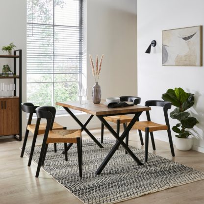 An Image of Ezra Rectangular Compact Dining Table, 120cm Black