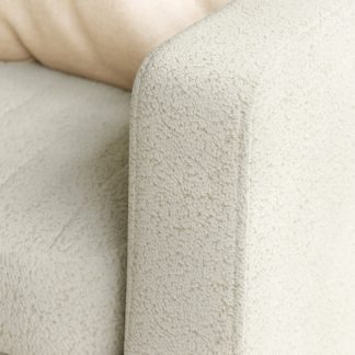 An Image of Jacob Pleated Cosy Chenille 3 Seater Sofa Jacob Chenille Ivory