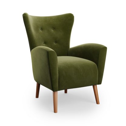 86df3d03775823f6d26b6a2c9a10d3c24253f8086994ca688907345d3b4352fc.jpg An Image of Sven Velvet Modern Wing Chair Velvet Old Gold