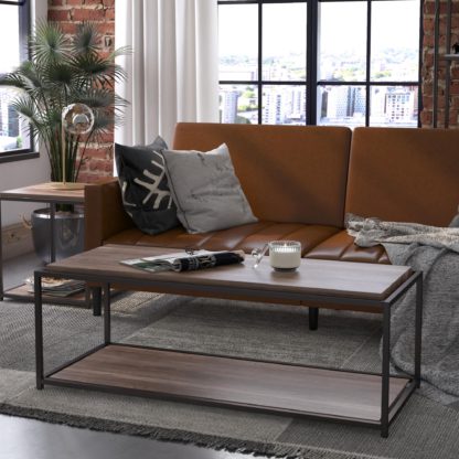 An Image of Queer Eye Quincy Coffee Table, Weathered Oak Oak (Brown)