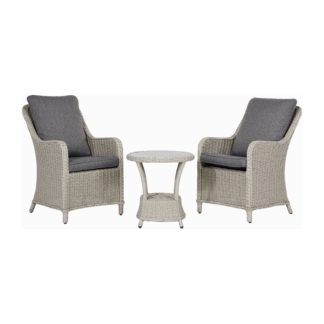 An Image of Antigua Rattan Bistro Set Stone (Grey)