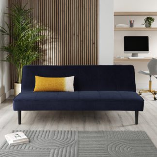 An Image of Cole Velvet Clic Clac Sofa Bed Luxe Navy
