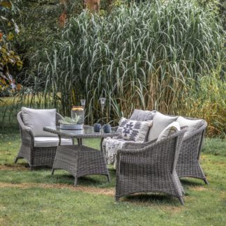 An Image of Paisley Lounge Dining Set Grey