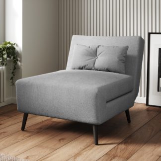 An Image of Phoebe Sherpa Chair Bed Grey
