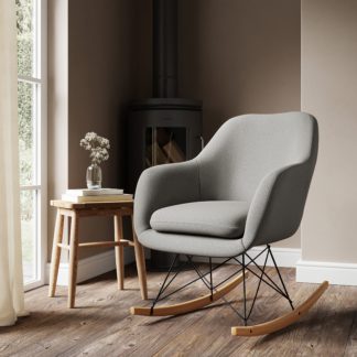 An Image of Iris Flatweave Rocking Chair Flatweave Dove Grey