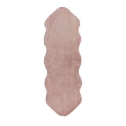 An Image of Supersoft Double Pelt Faux Fur Rug Supersoft Blush
