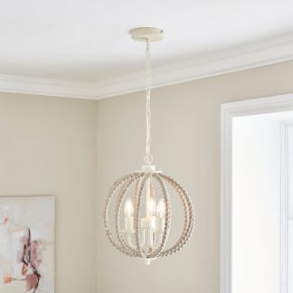 An Image of Clarice Beaded 3 Light Pendant Ceiling Fitting White